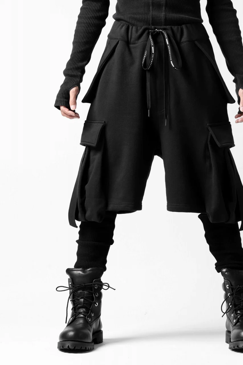 DEFORMATER.® LAYER CARGO PANTS / FLEECY HEAT+WAFFLE JERSEY (BLACK) - Image 7