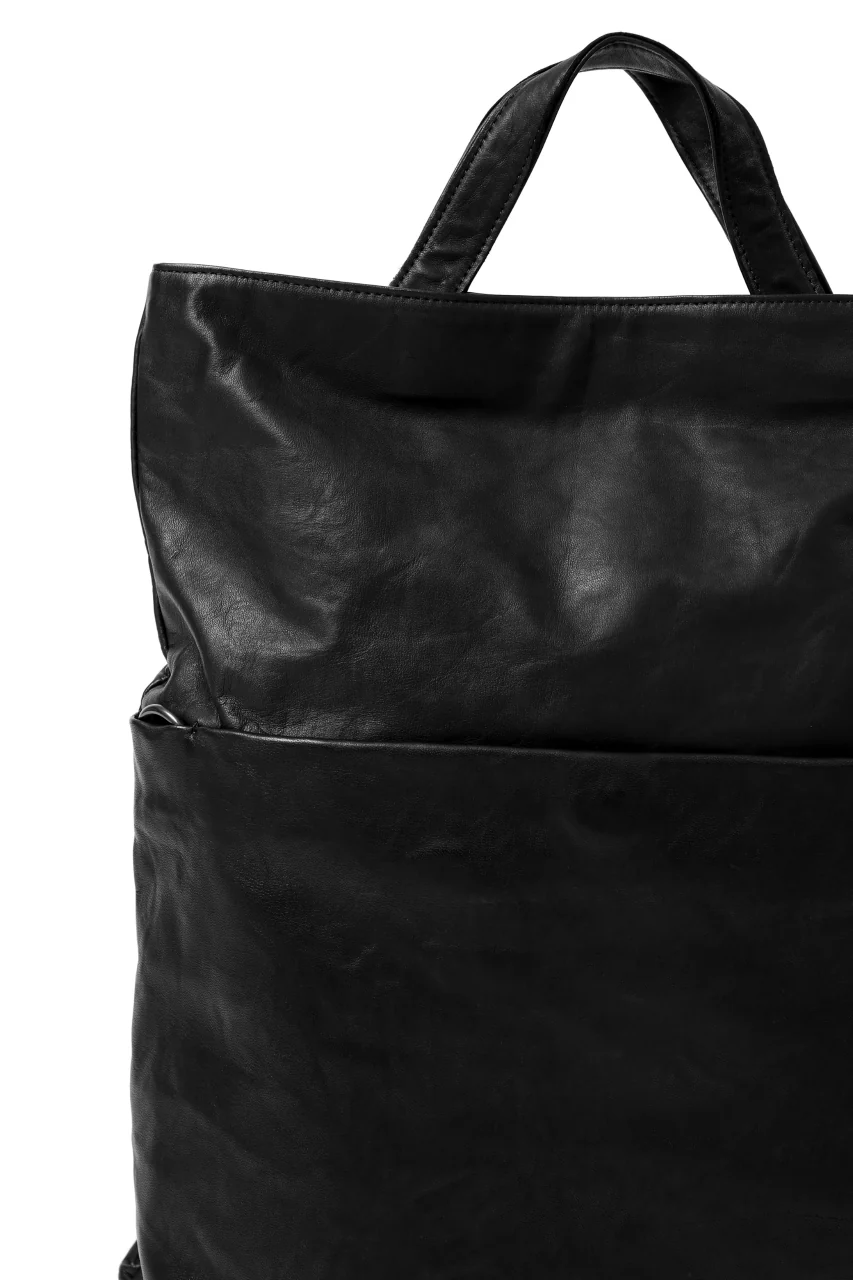 discord Yohji Yamamoto 2WAY MAGNET FLAP BAG / SOFT HORSE LEATHER (BLACK) - Image 14