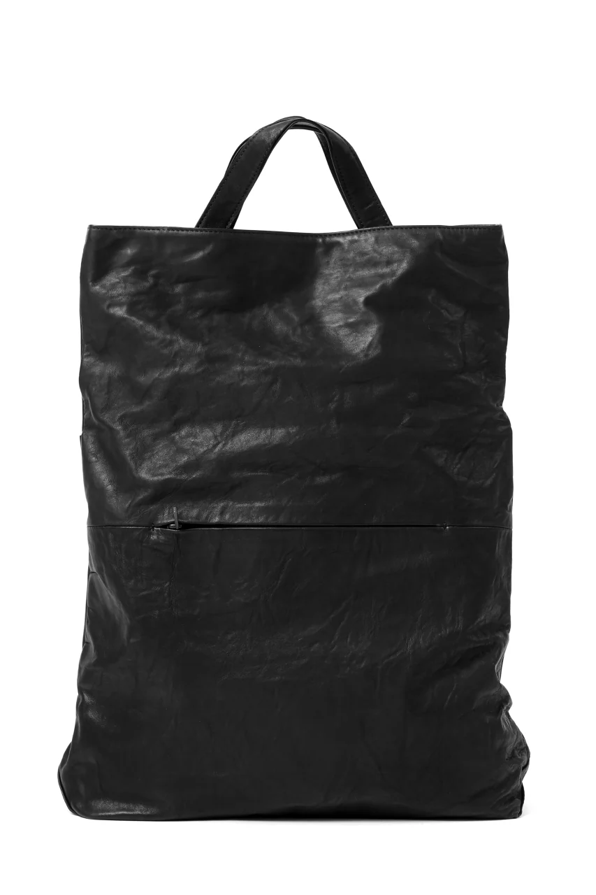discord Yohji Yamamoto 2WAY MAGNET FLAP BAG / SOFT HORSE LEATHER (BLACK) - Image 5