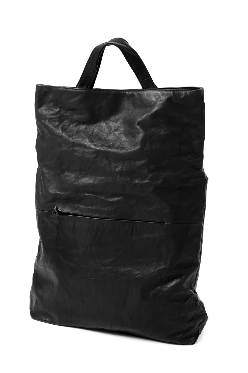 discord Yohji Yamamoto 2WAY MAGNET FLAP BAG / SOFT HORSE LEATHER (BLACK) - Image 6