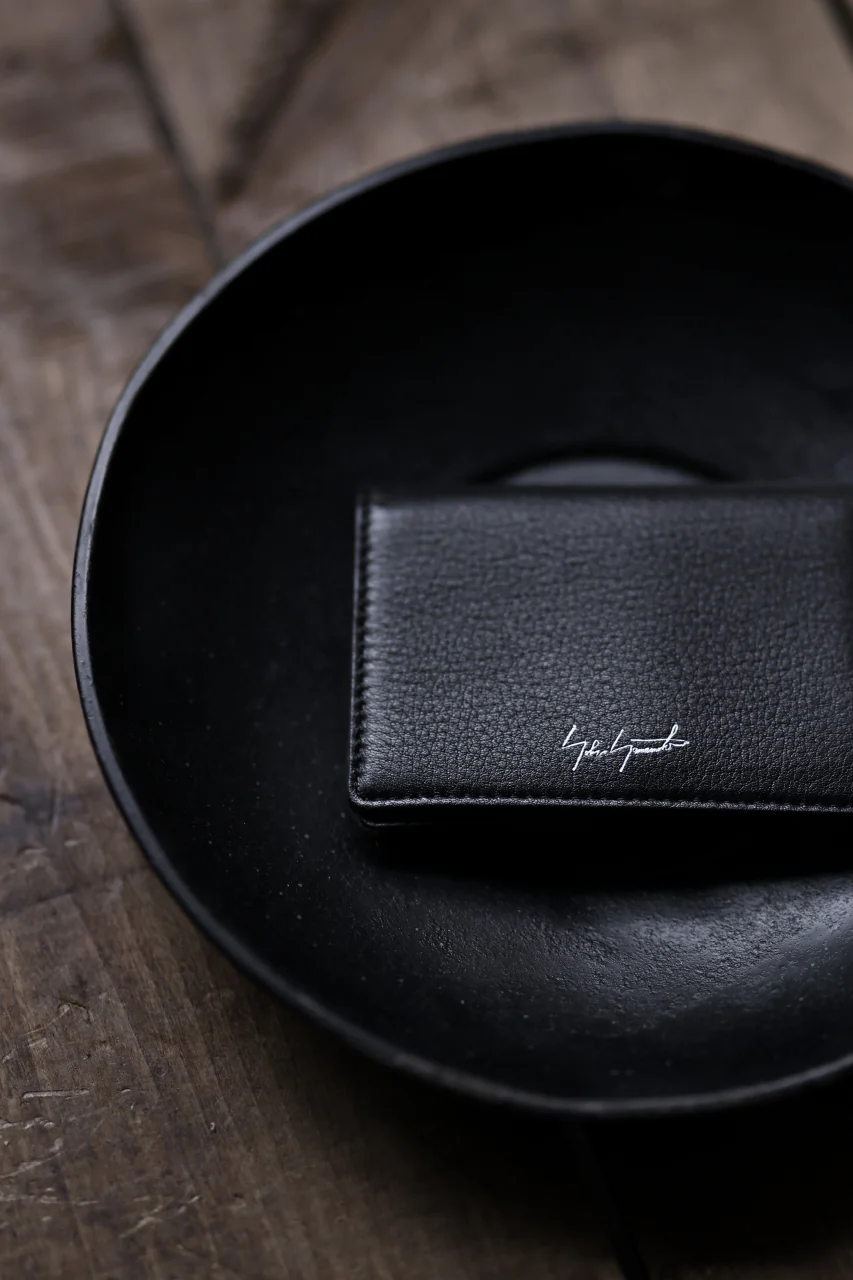 discord Yohji Yamamoto Card Holder / Shrink Cow Skin Leather (BLACK) - Image 10