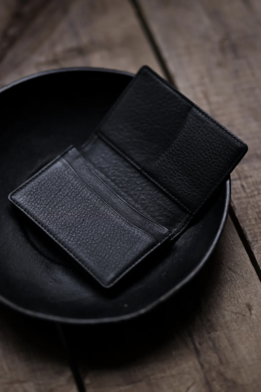 discord Yohji Yamamoto Card Holder / Shrink Cow Skin Leather (BLACK) - Image 12