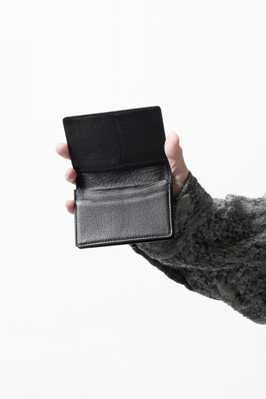 discord Yohji Yamamoto Card Holder / Shrink Cow Skin Leather (BLACK) - Image 16