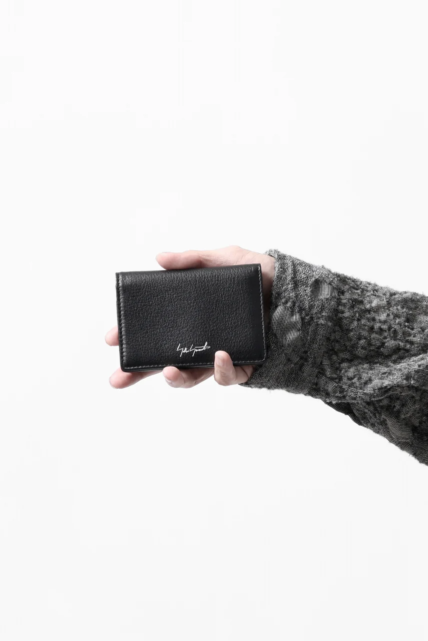 discord Yohji Yamamoto Card Holder / Shrink Cow Skin Leather (BLACK) - Image 18