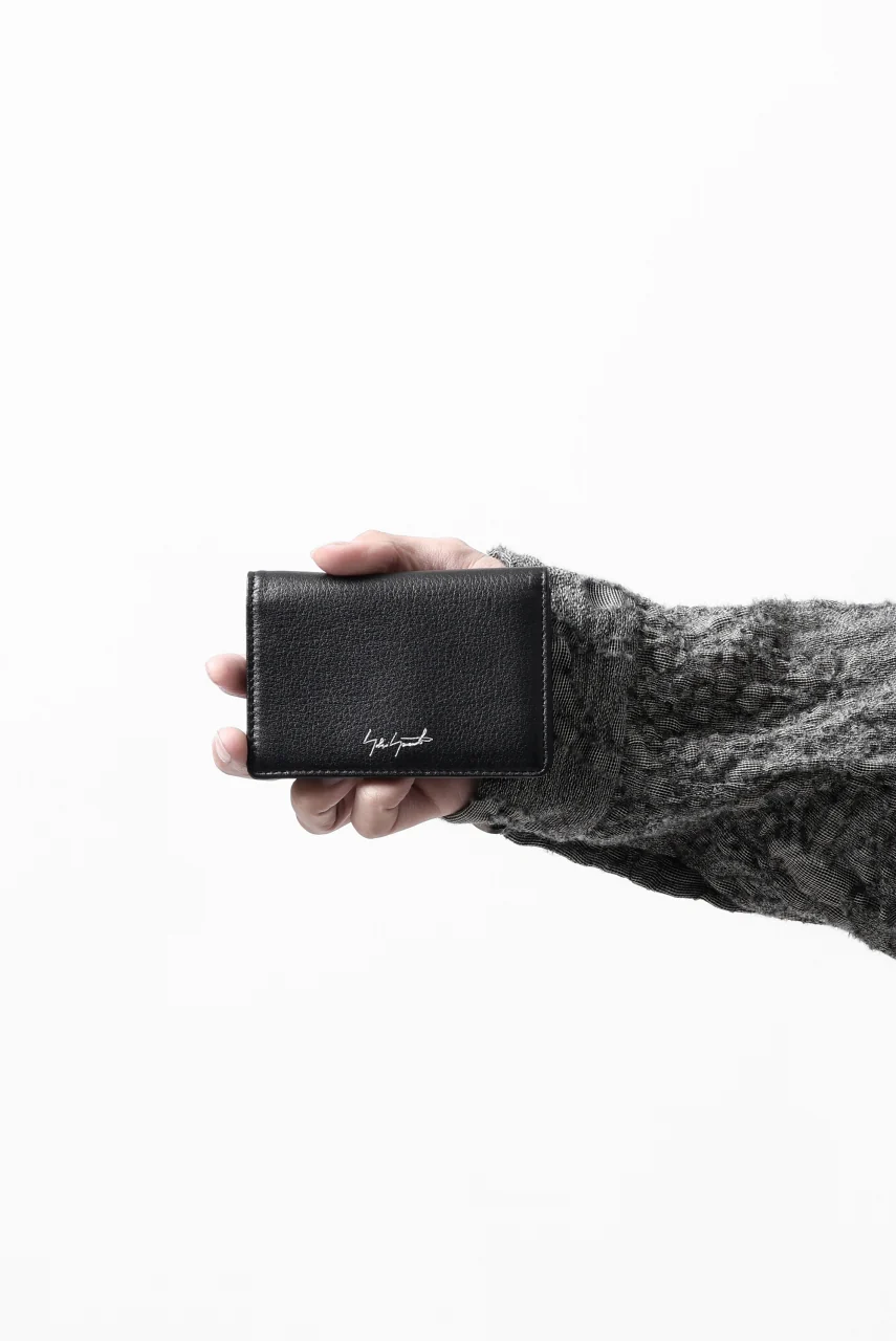 discord Yohji Yamamoto Card Holder / Shrink Cow Skin Leather (BLACK) - Image 19