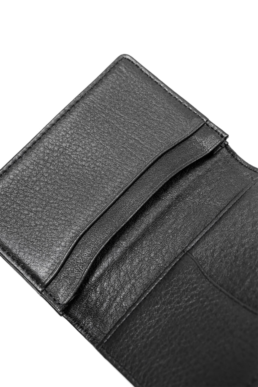 discord Yohji Yamamoto Card Holder / Shrink Cow Skin Leather (BLACK) - Image 6