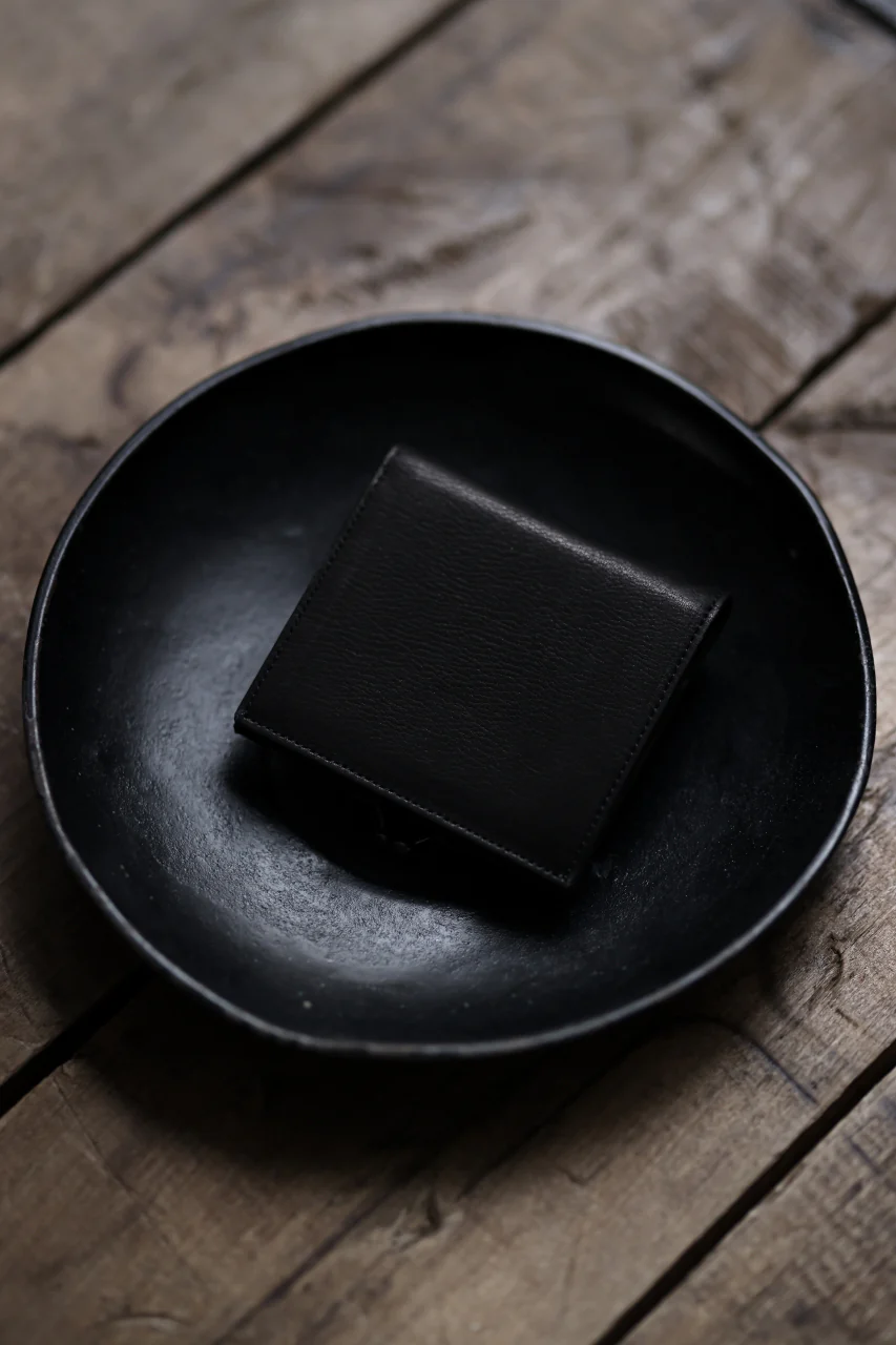 discord Yohji Yamamoto Clasp Wallet / Cow Skin Leather (BLACK) - Image 11