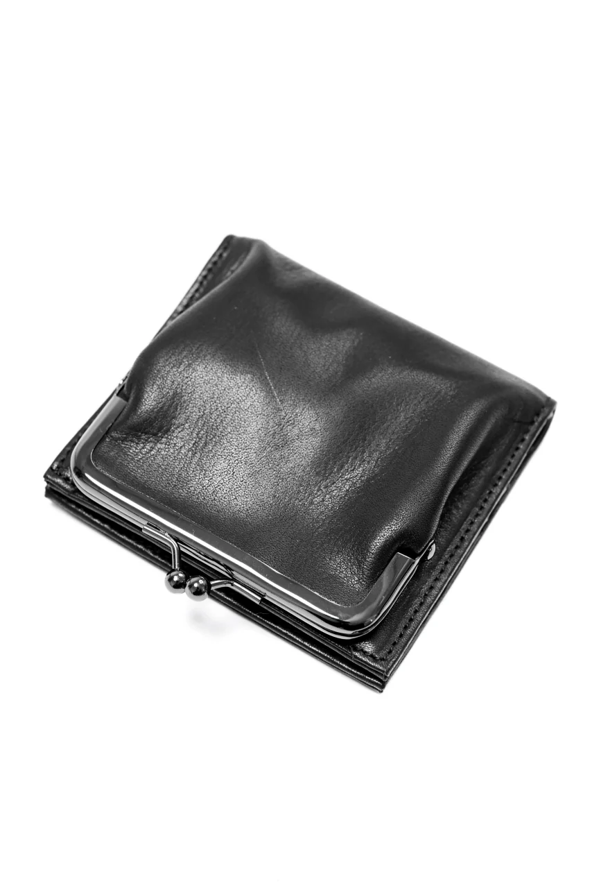 discord Yohji Yamamoto Clasp Wallet / Cow Skin Leather (BLACK) - Image 3