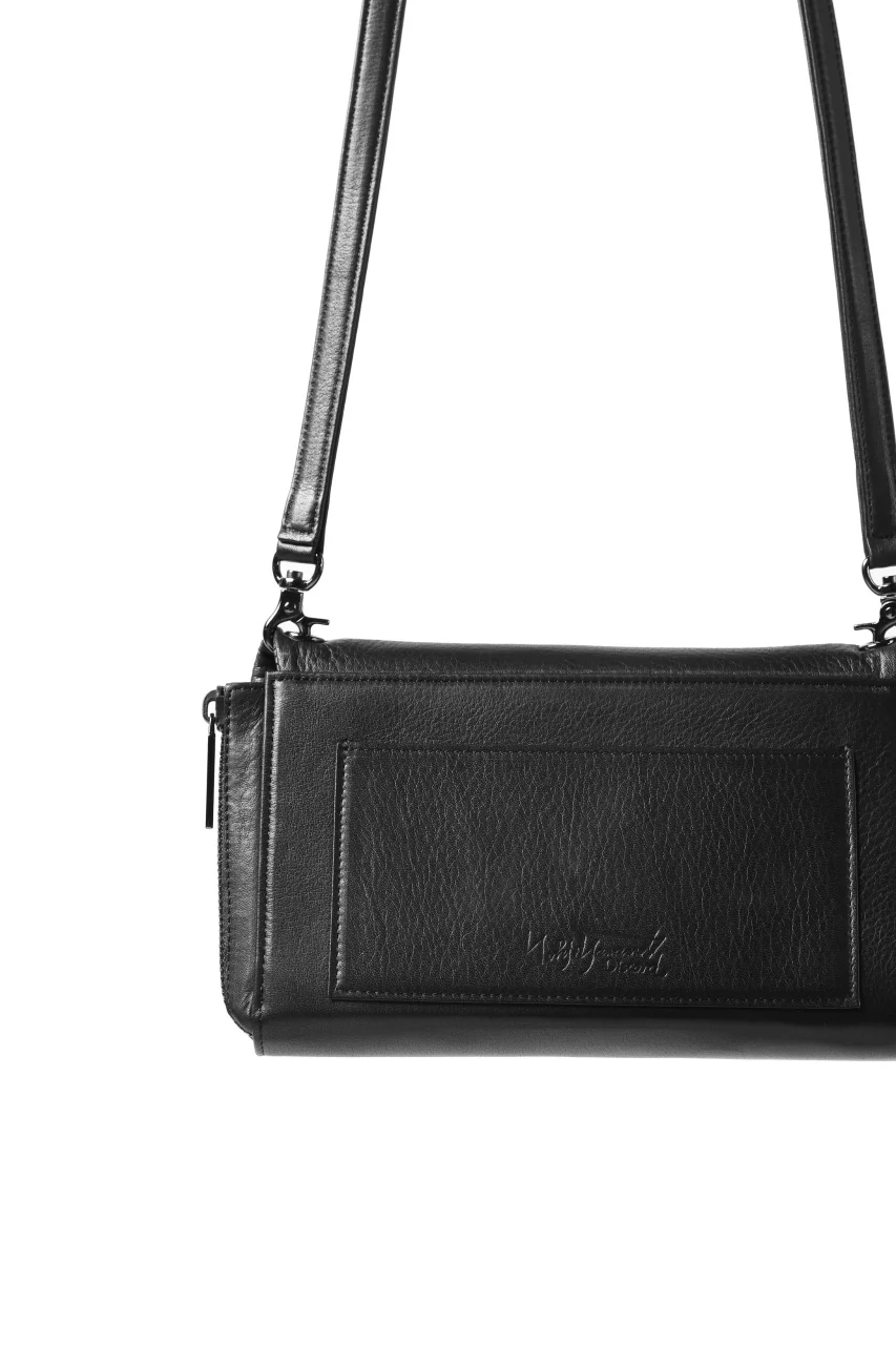 discord Yohji Yamamoto CLASP ZIP WALLET with SHOULDER STRAP (BLACK) - Image 14