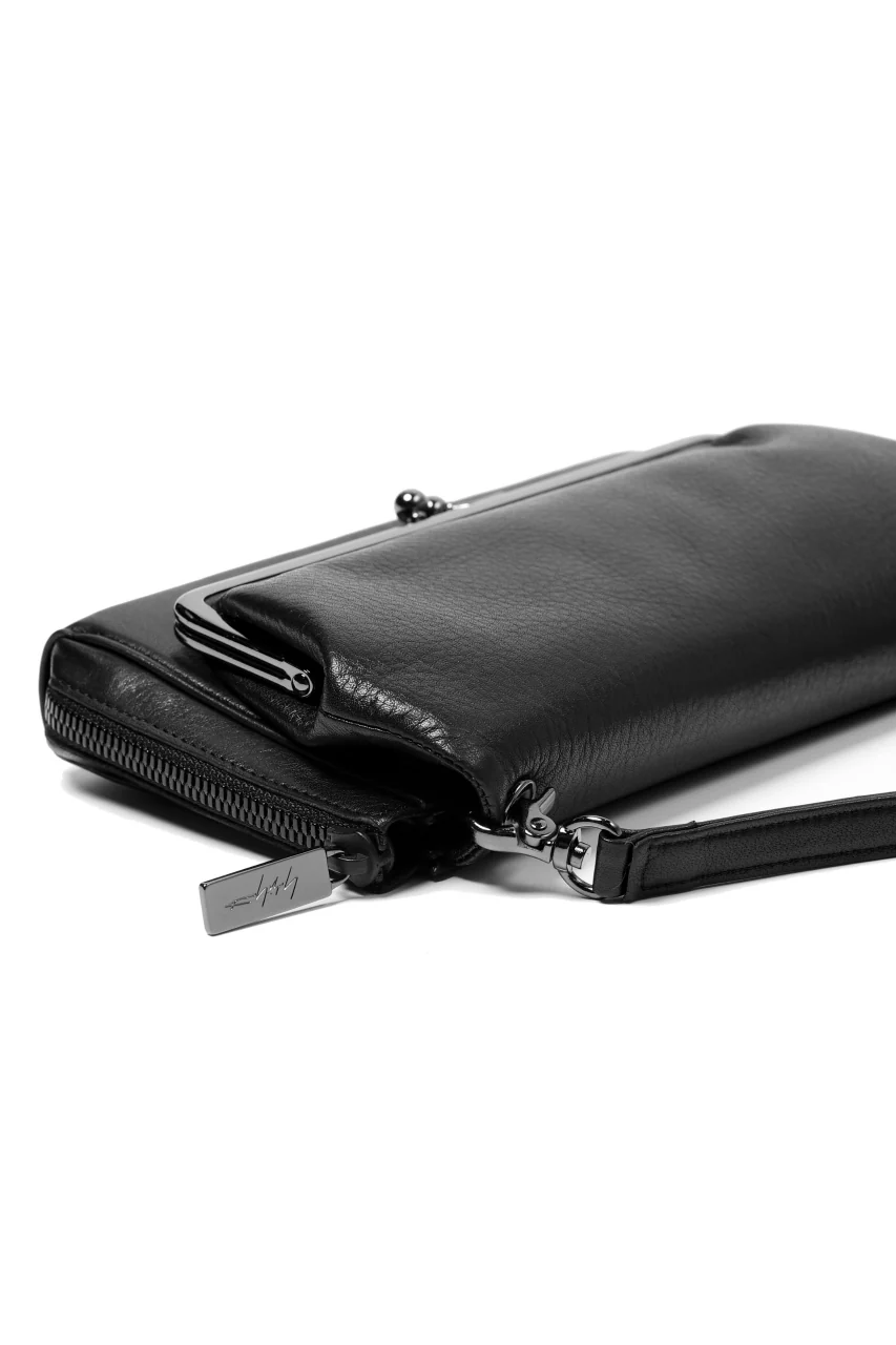 discord Yohji Yamamoto CLASP ZIP WALLET with SHOULDER STRAP (BLACK) - Image 20