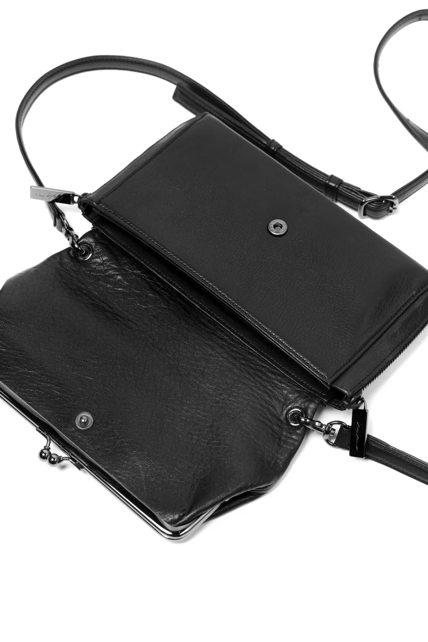 discord Yohji Yamamoto CLASP ZIP WALLET with SHOULDER STRAP (BLACK) - Image 24