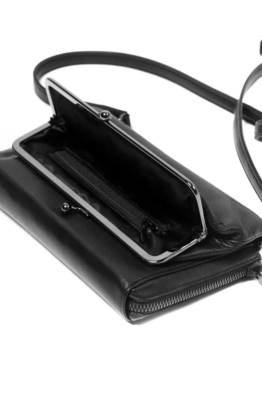 discord Yohji Yamamoto CLASP ZIP WALLET with SHOULDER STRAP (BLACK) - Image 29