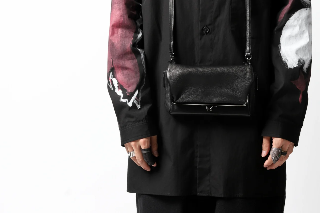 discord Yohji Yamamoto CLASP ZIP WALLET with SHOULDER STRAP (BLACK) - Image 42