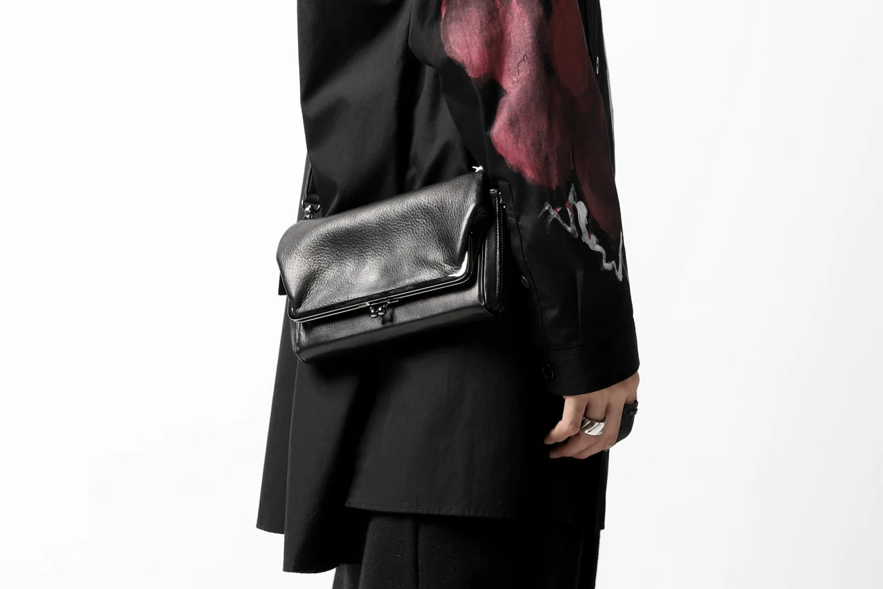 discord Yohji Yamamoto CLASP ZIP WALLET with SHOULDER STRAP (BLACK) - Image 44