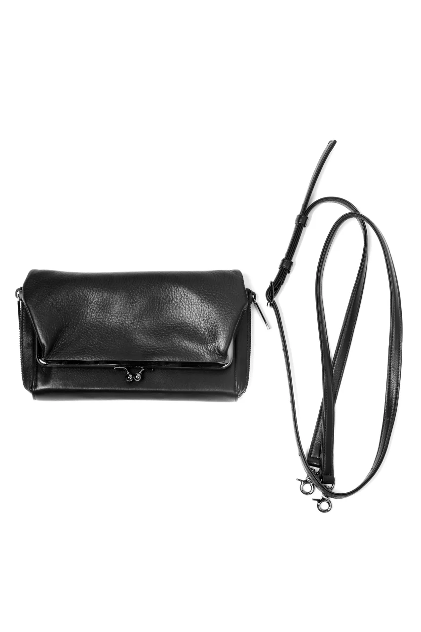 discord Yohji Yamamoto CLASP ZIP WALLET with SHOULDER STRAP (BLACK) - Image 8