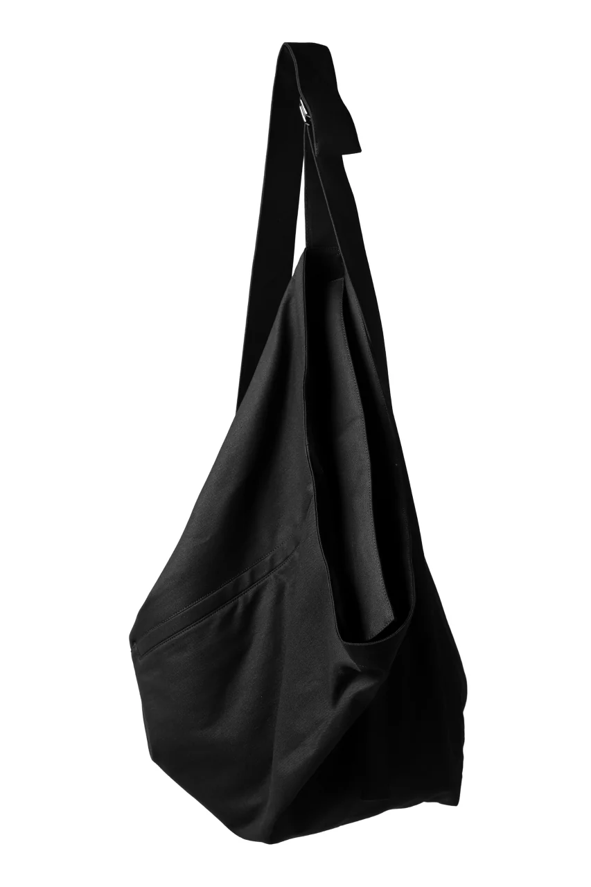 discord Yohji Yamamoto COTTON CANVAS TRIANGLE MEDIUM SHOULDER BAG (BLACK) - Image 3