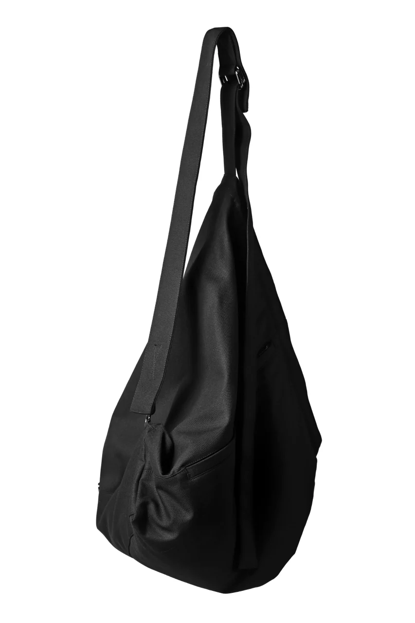 discord Yohji Yamamoto COTTON CANVAS TRIANGLE MEDIUM SHOULDER BAG (BLACK) - Image 5