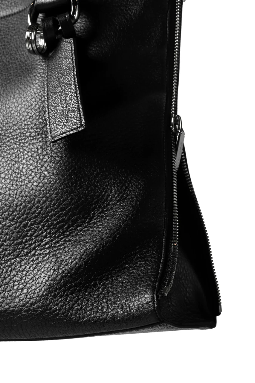 discord Yohji Yamamoto DEER SHRINK SKIN SIDE ZIPPED TOTE BAG (BLACK) - Image 12