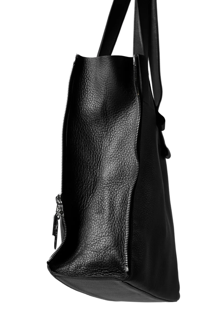 discord Yohji Yamamoto DEER SHRINK SKIN SIDE ZIPPED TOTE BAG (BLACK) - Image 17