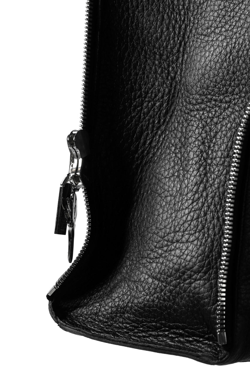 discord Yohji Yamamoto DEER SHRINK SKIN SIDE ZIPPED TOTE BAG (BLACK) - Image 18