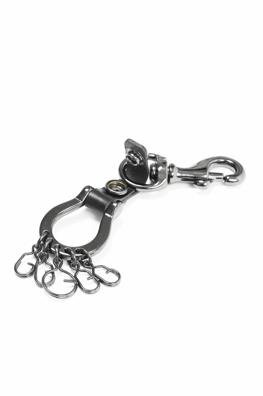 discord Yohji Yamamoto Horseshoe Keyring / Brass + Cow Skin Leather (BLACK) - Image 6
