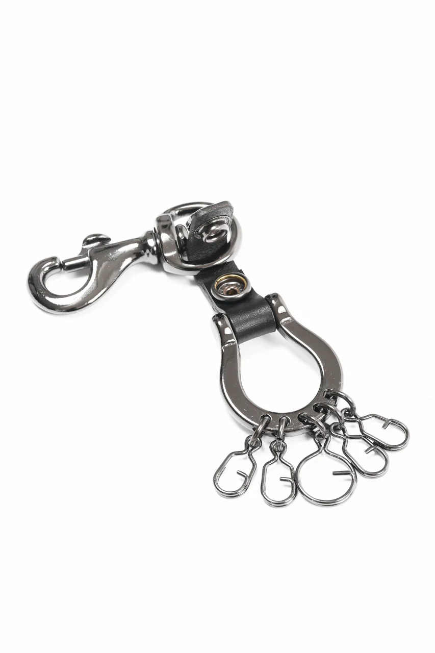 discord Yohji Yamamoto Horseshoe Keyring / Brass + Cow Skin Leather (BLACK) - Image 7