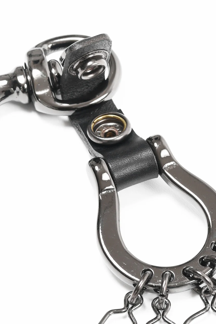 discord Yohji Yamamoto Horseshoe Keyring / Brass + Cow Skin Leather (BLACK) - Image 9