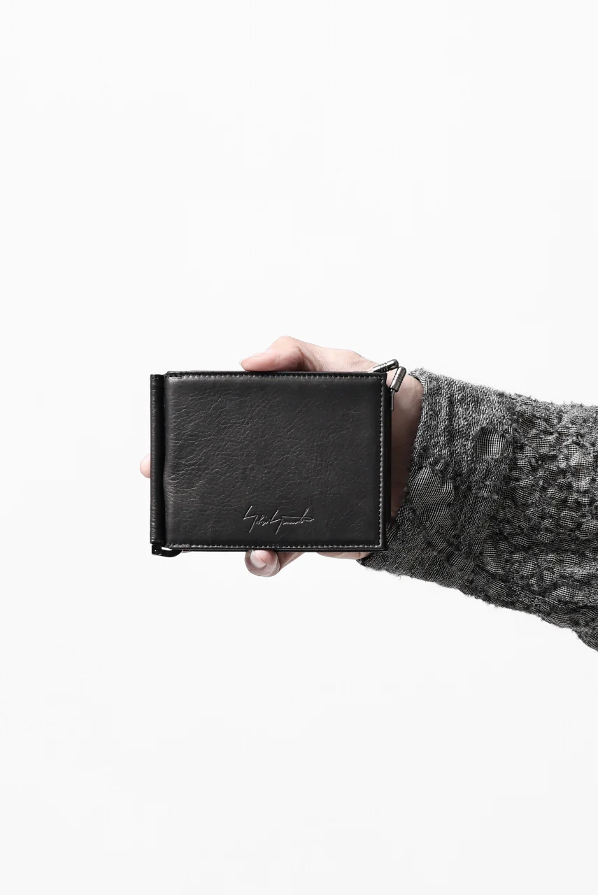 discord Yohji Yamamoto Money Clip Wallet / Shrink Cow Skin Leather (BLACK) - Image 17