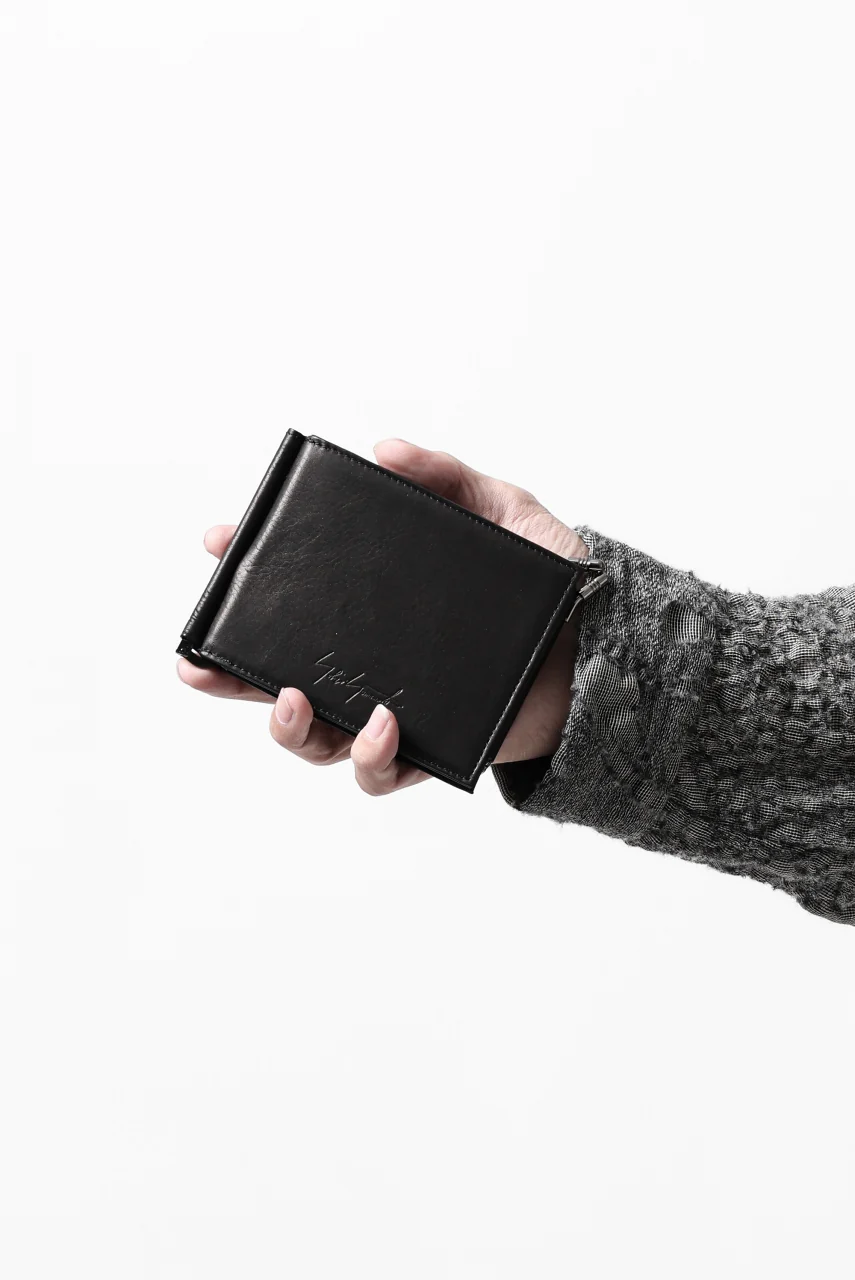discord Yohji Yamamoto Money Clip Wallet / Shrink Cow Skin Leather (BLACK) - Image 18