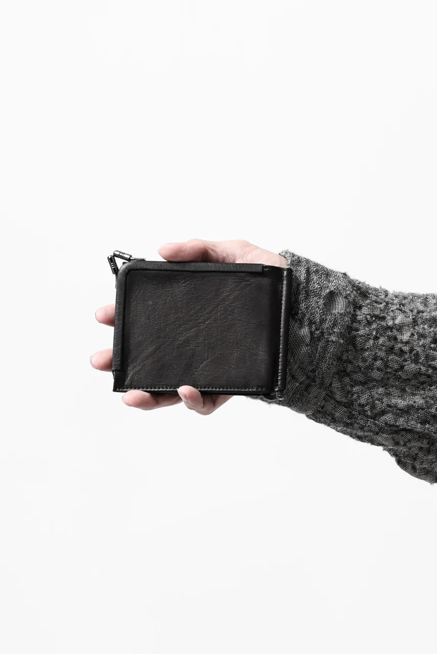 discord Yohji Yamamoto Money Clip Wallet / Shrink Cow Skin Leather (BLACK) - Image 19