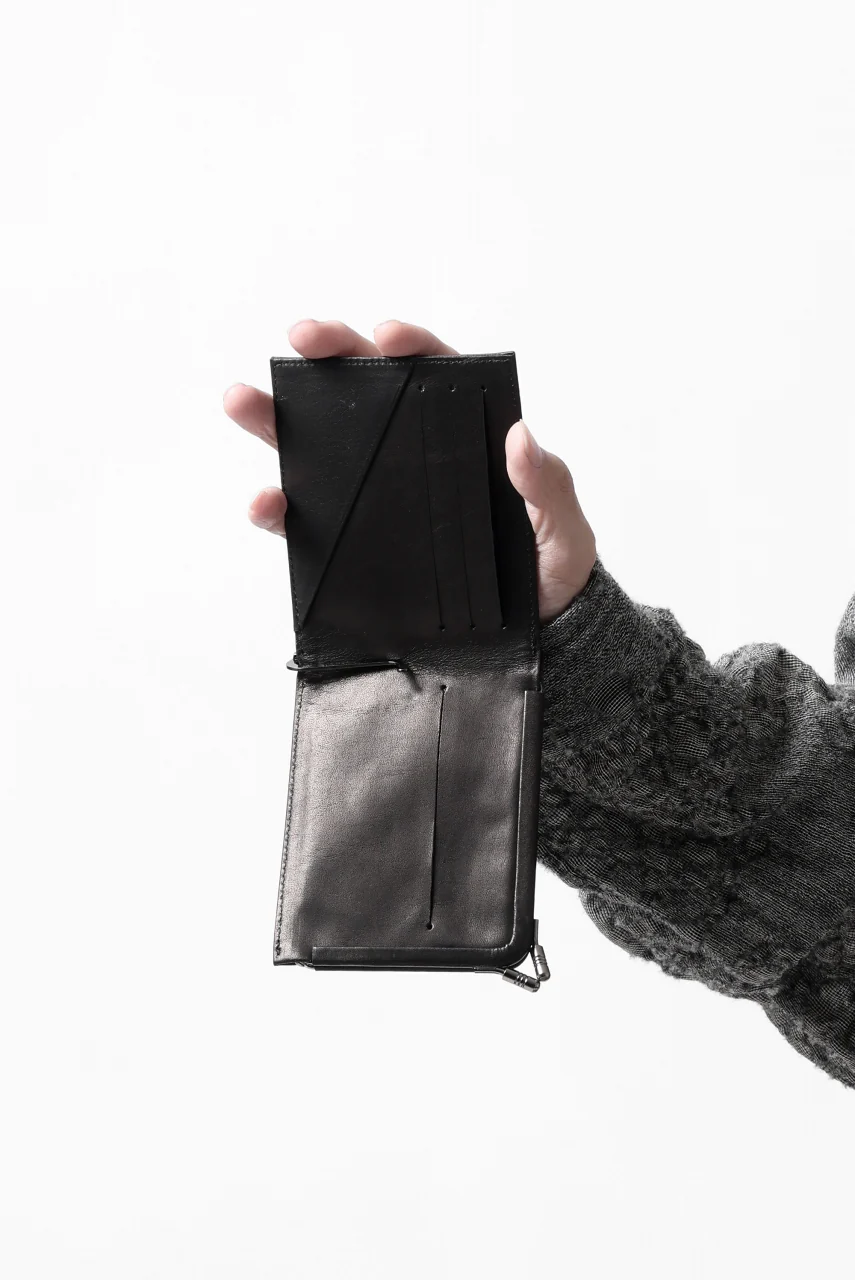 discord Yohji Yamamoto Money Clip Wallet / Shrink Cow Skin Leather (BLACK) - Image 20