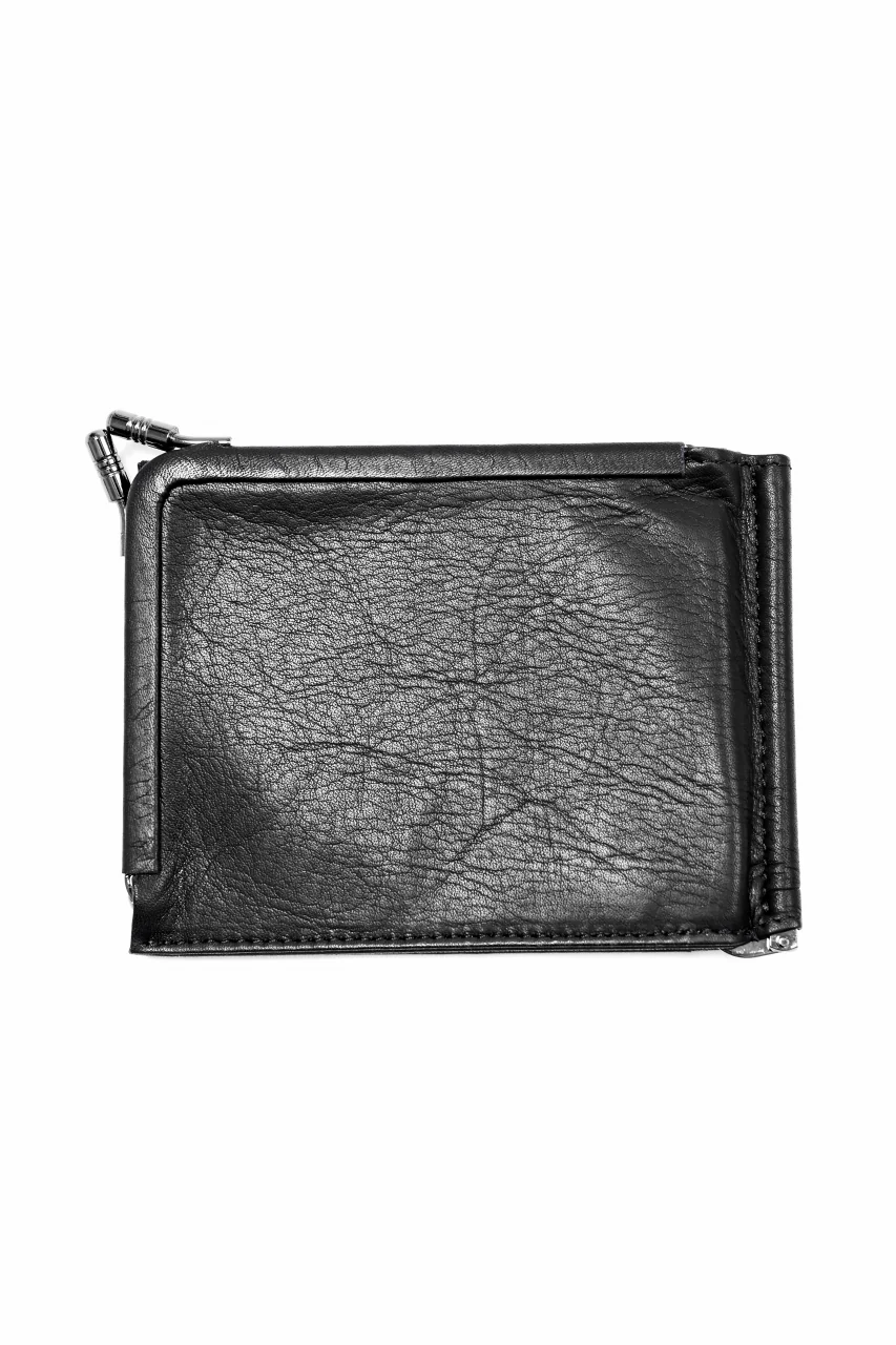 discord Yohji Yamamoto Money Clip Wallet / Shrink Cow Skin Leather (BLACK) - Image 4