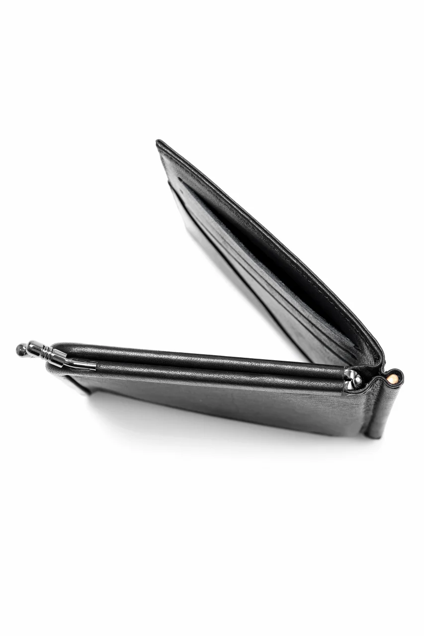 discord Yohji Yamamoto Money Clip Wallet / Shrink Cow Skin Leather (BLACK) - Image 5