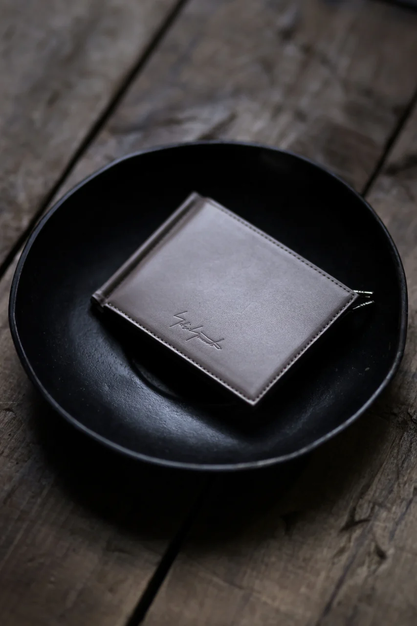discord Yohji Yamamoto Money Clip Wallet / Soft Cow Skin Leather (BEIGE) - Image 11