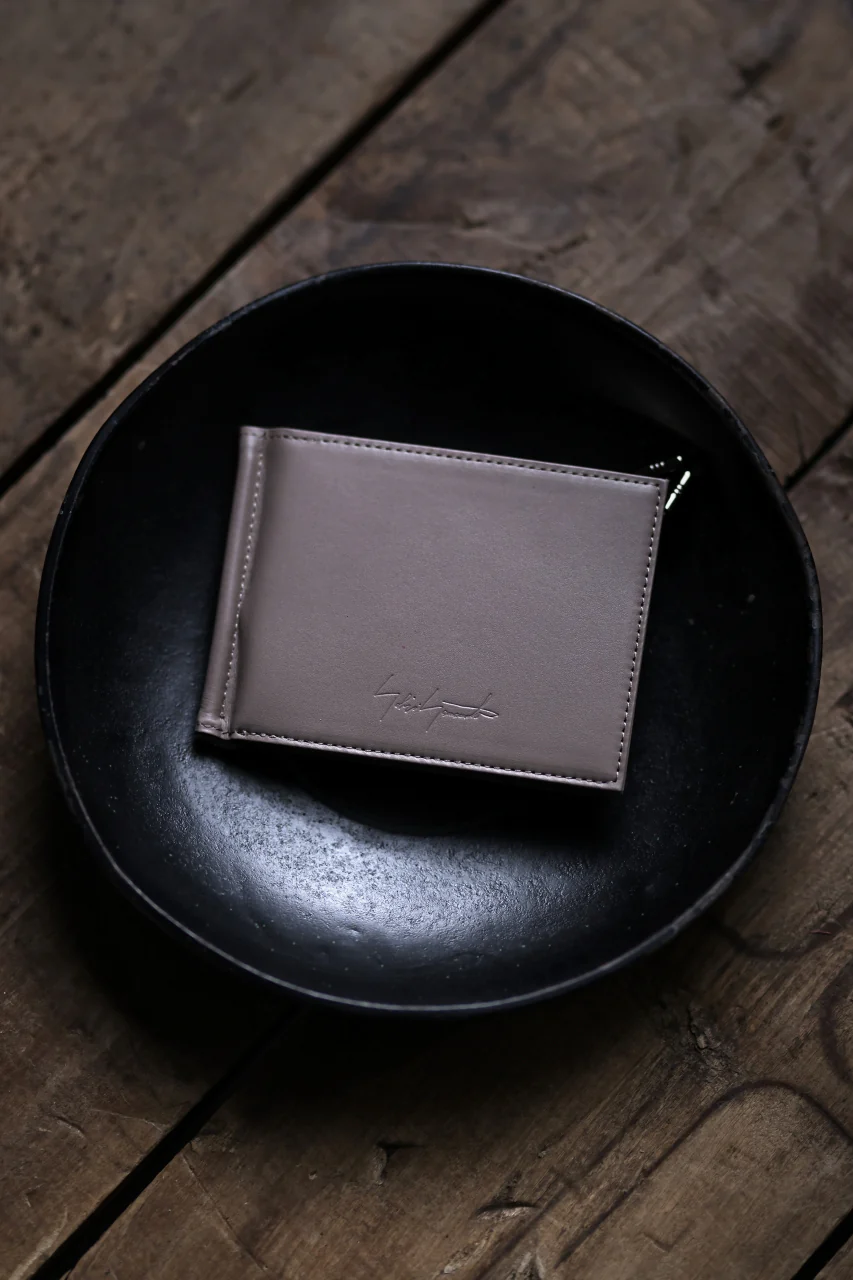 discord Yohji Yamamoto Money Clip Wallet / Soft Cow Skin Leather (BEIGE) - Image 12