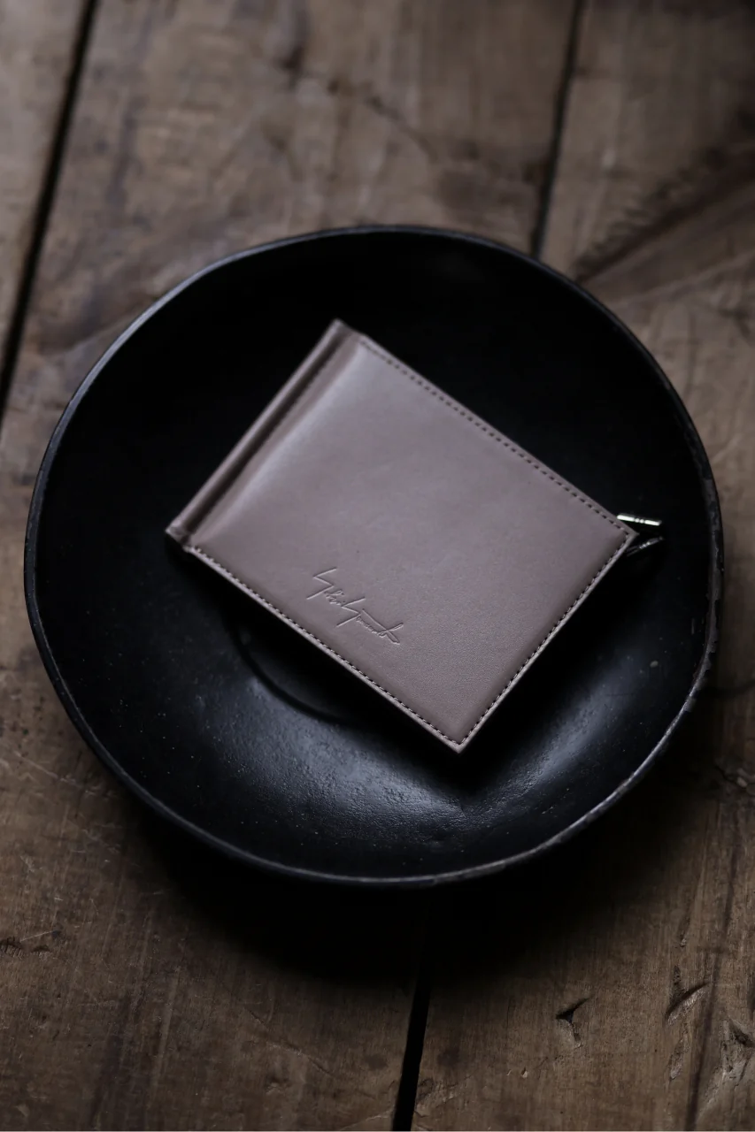 discord Yohji Yamamoto Money Clip Wallet / Soft Cow Skin Leather (BEIGE) - Image 13