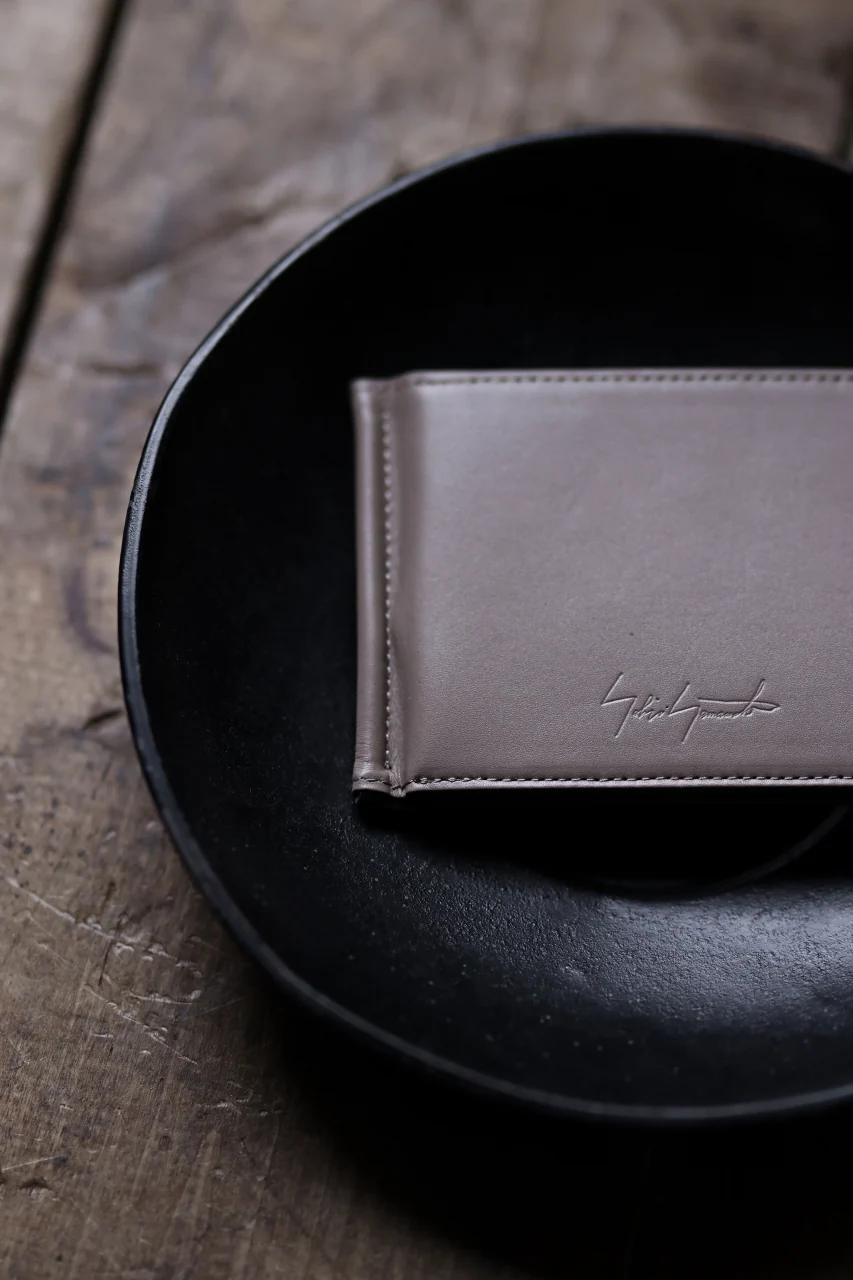 discord Yohji Yamamoto Money Clip Wallet / Soft Cow Skin Leather (BEIGE) - Image 14