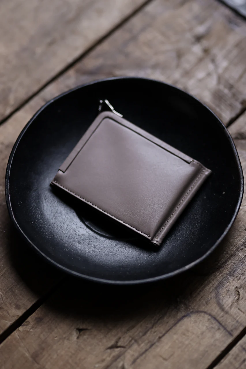 discord Yohji Yamamoto Money Clip Wallet / Soft Cow Skin Leather (BEIGE) - Image 15