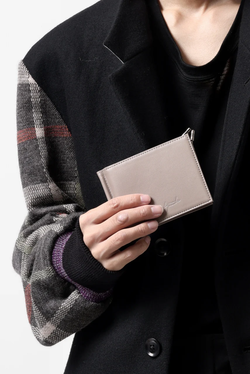 discord Yohji Yamamoto Money Clip Wallet / Soft Cow Skin Leather (BEIGE) - Image 18