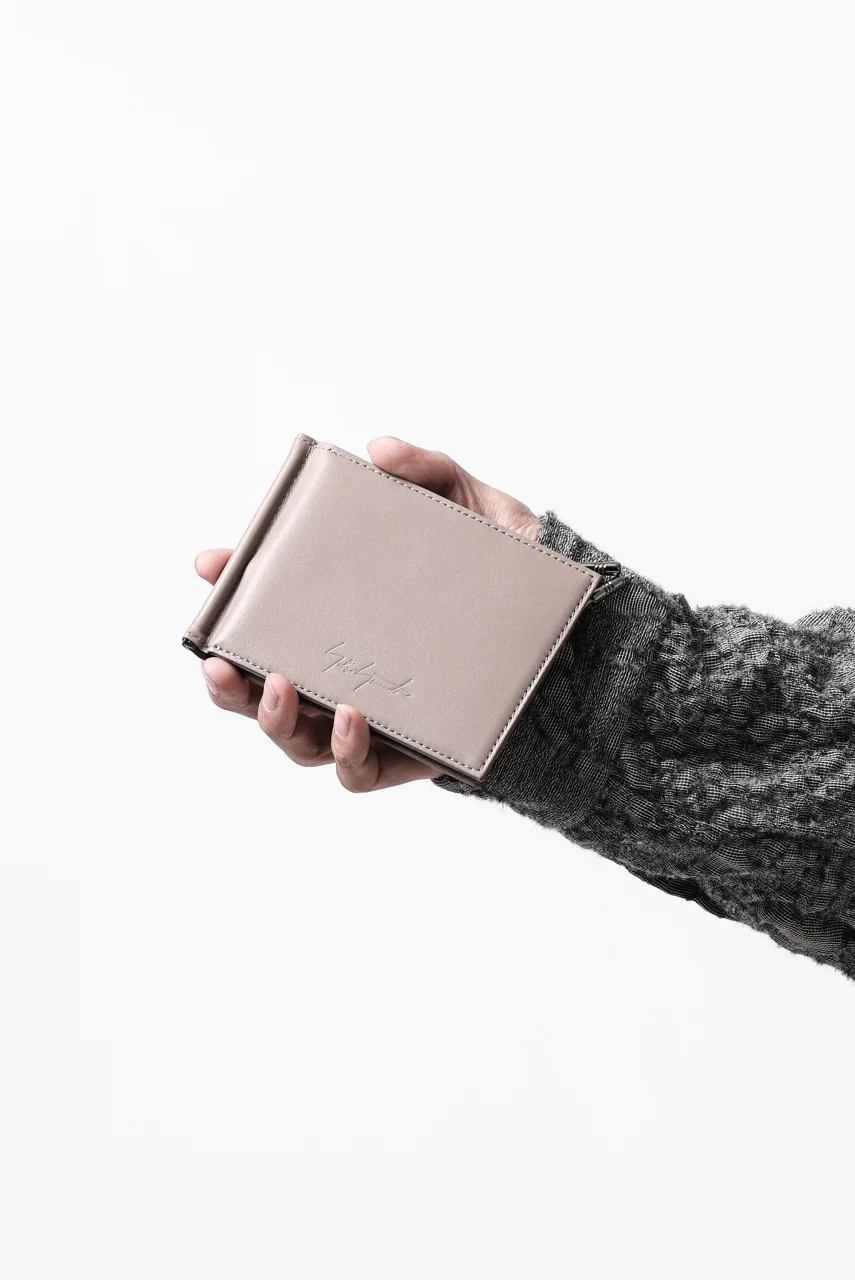 discord Yohji Yamamoto Money Clip Wallet / Soft Cow Skin Leather (BEIGE) - Image 21