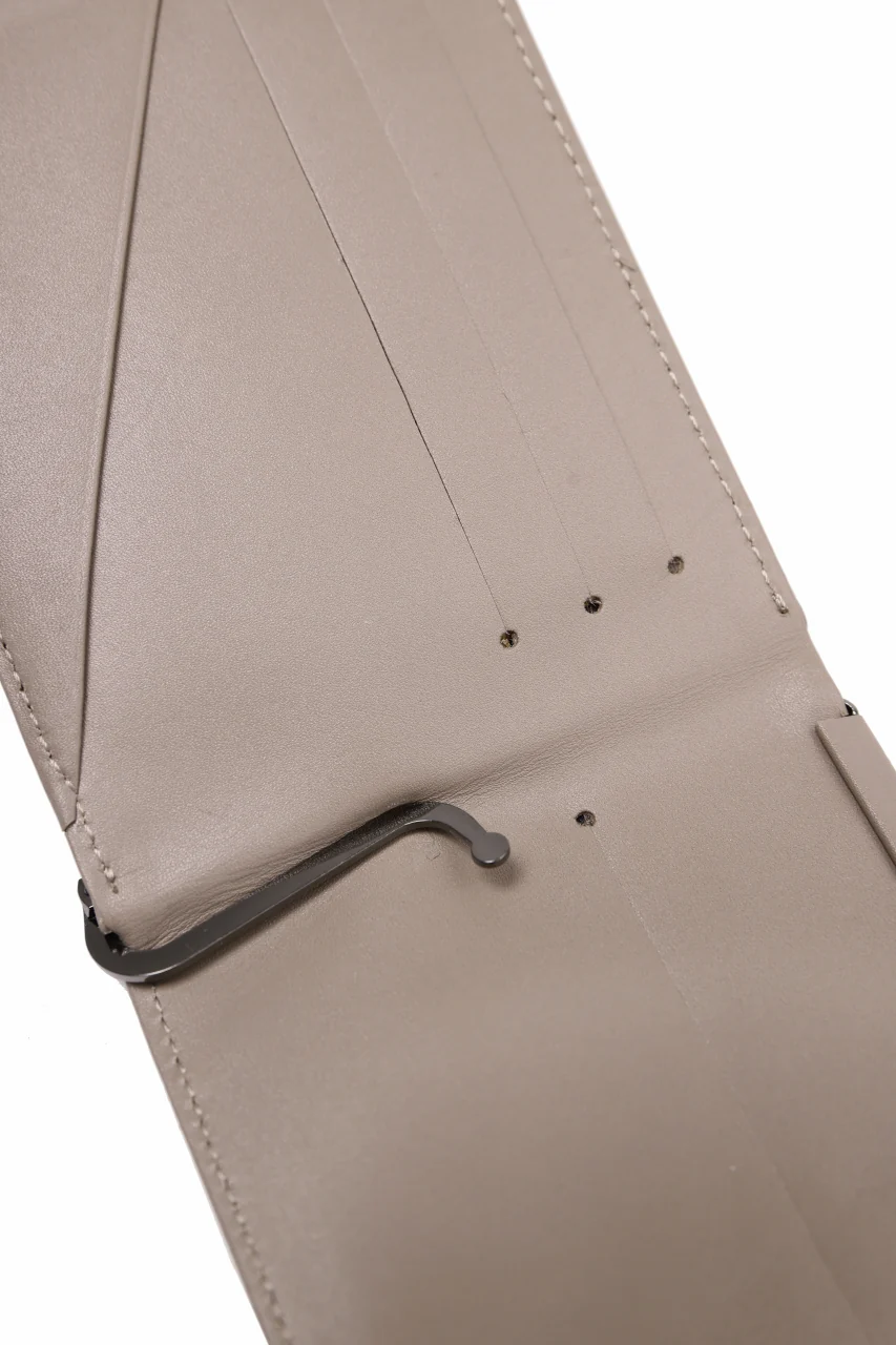 discord Yohji Yamamoto Money Clip Wallet / Soft Cow Skin Leather (BEIGE) - Image 8