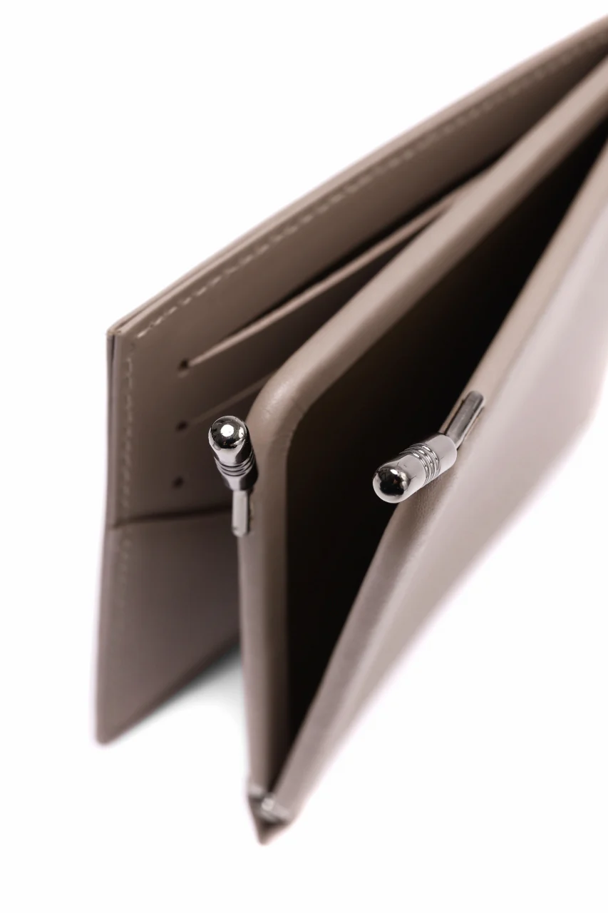 discord Yohji Yamamoto Money Clip Wallet / Soft Cow Skin Leather (BEIGE) - Image 9