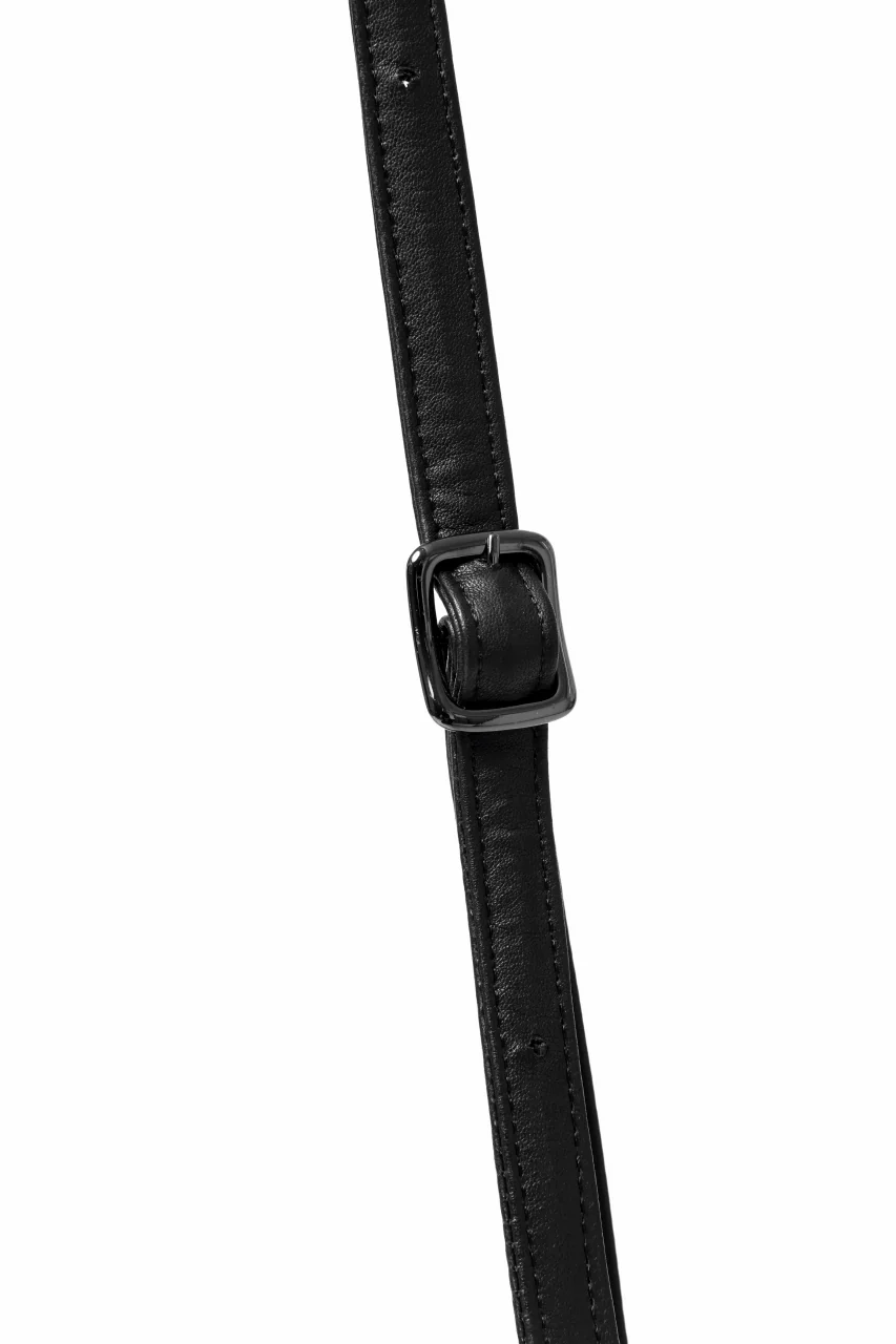 discord Yohji Yamamoto Namu Shoulder Bag / Soft Shrink Cow Leather + Wood (BLACK) - Image 11