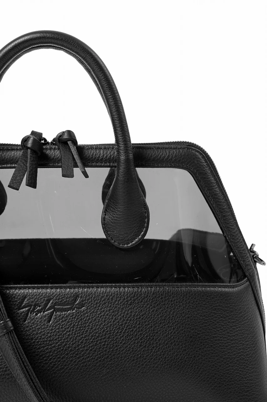 discord Yohji Yamamoto PVC SHOULDER BAG / SHRINK COW LEATHER (BLACK) - Image 11