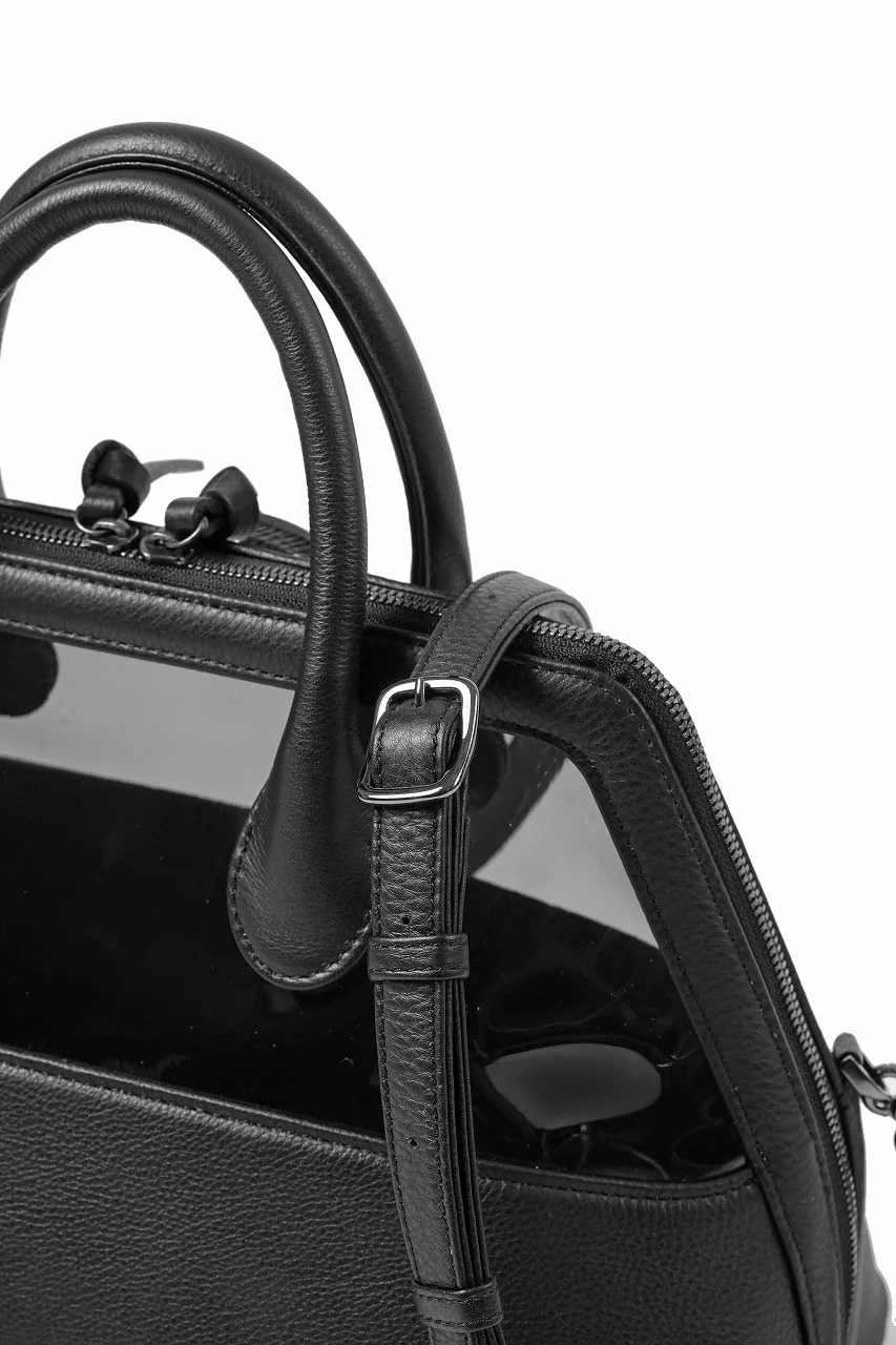 discord Yohji Yamamoto PVC SHOULDER BAG / SHRINK COW LEATHER (BLACK) - Image 14