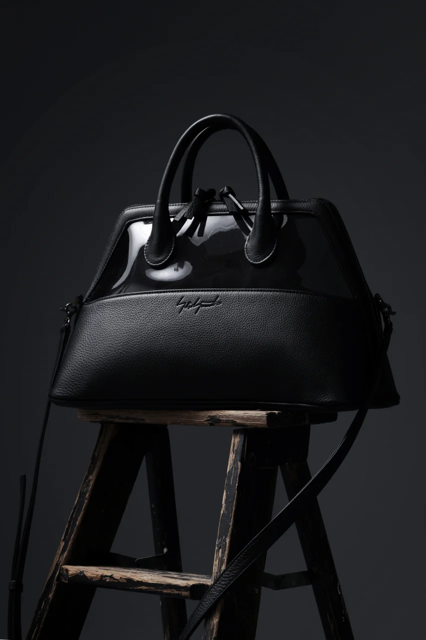 discord Yohji Yamamoto PVC SHOULDER BAG / SHRINK COW LEATHER (BLACK) - Image 19