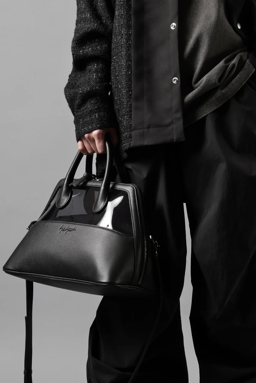 discord Yohji Yamamoto PVC SHOULDER BAG / SHRINK COW LEATHER (BLACK) - Image 23