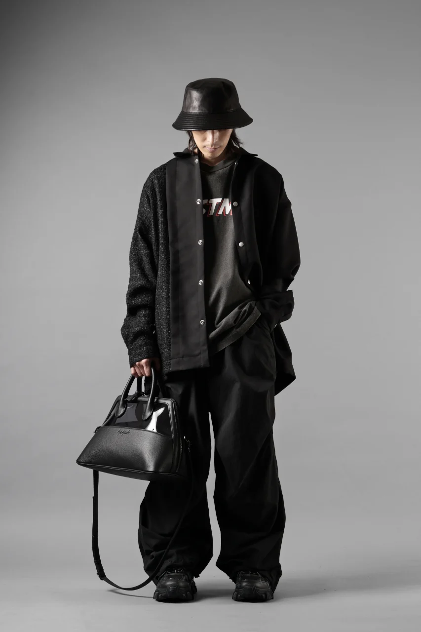 discord Yohji Yamamoto PVC SHOULDER BAG / SHRINK COW LEATHER (BLACK) - Image 25