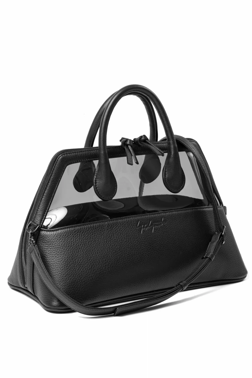 discord Yohji Yamamoto PVC SHOULDER BAG / SHRINK COW LEATHER (BLACK) - Image 3