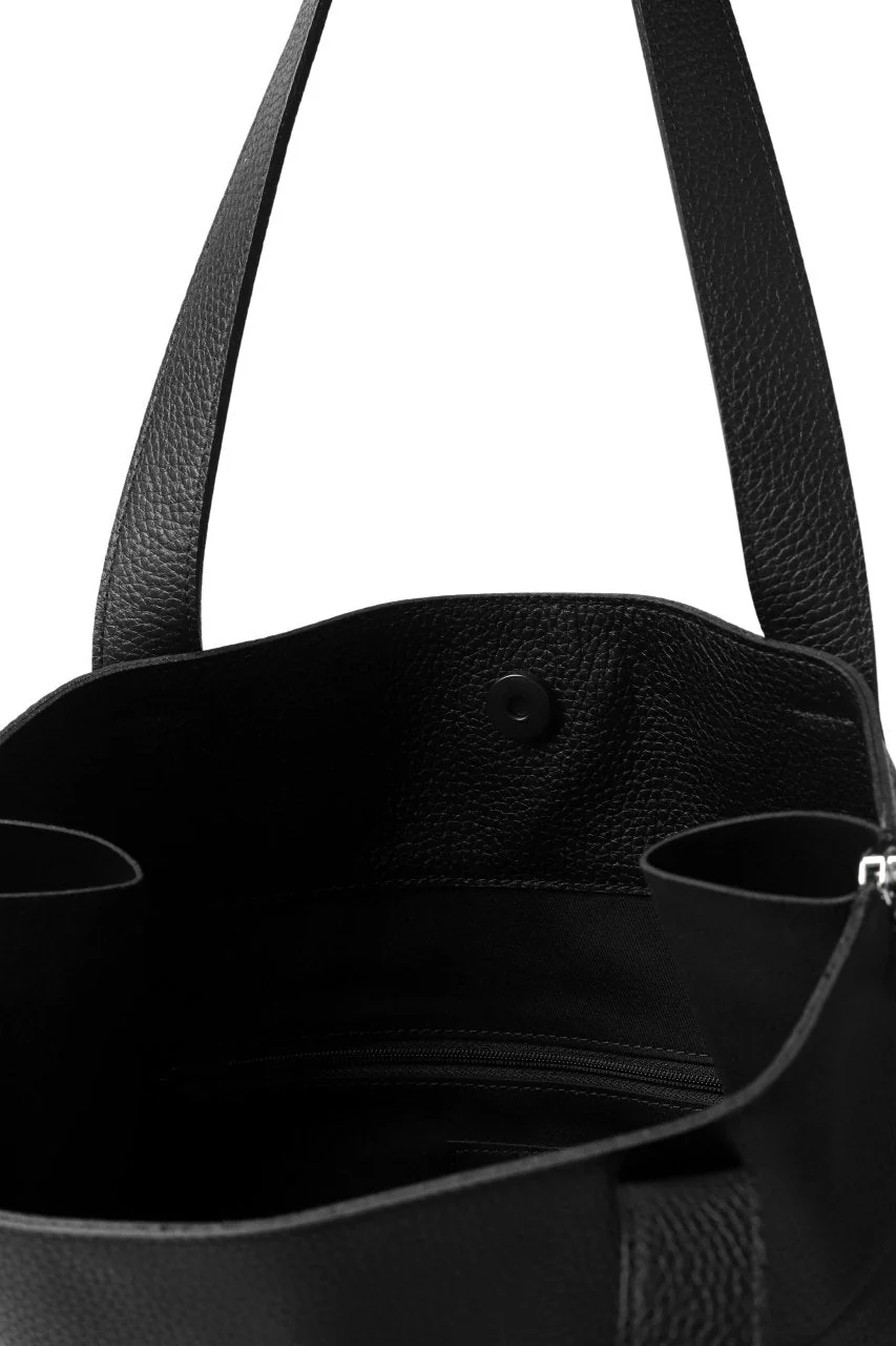 discord Yohji Yamamoto SIDE ZIP TOTE BAG L / SHRINK COW LEATHER (BLACK) - Image 20